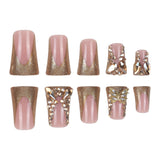 Butterfly and Leaf Embellished Nail Art