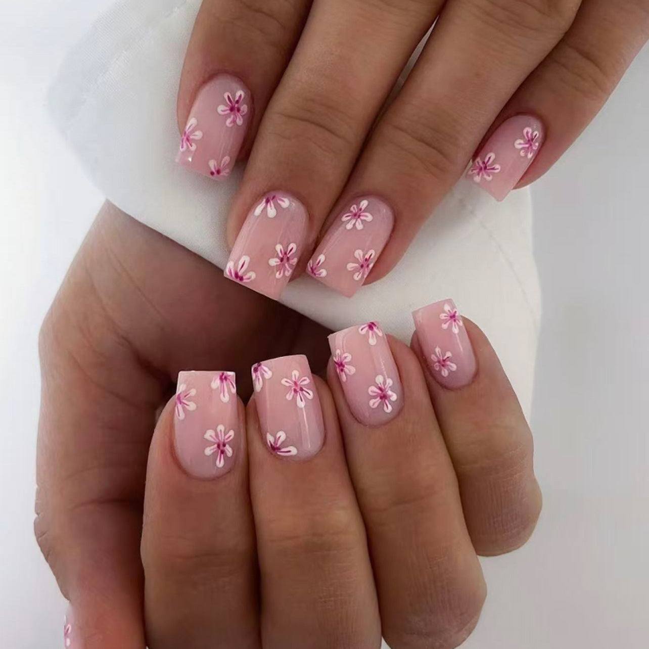 Pink Floral Nail Art