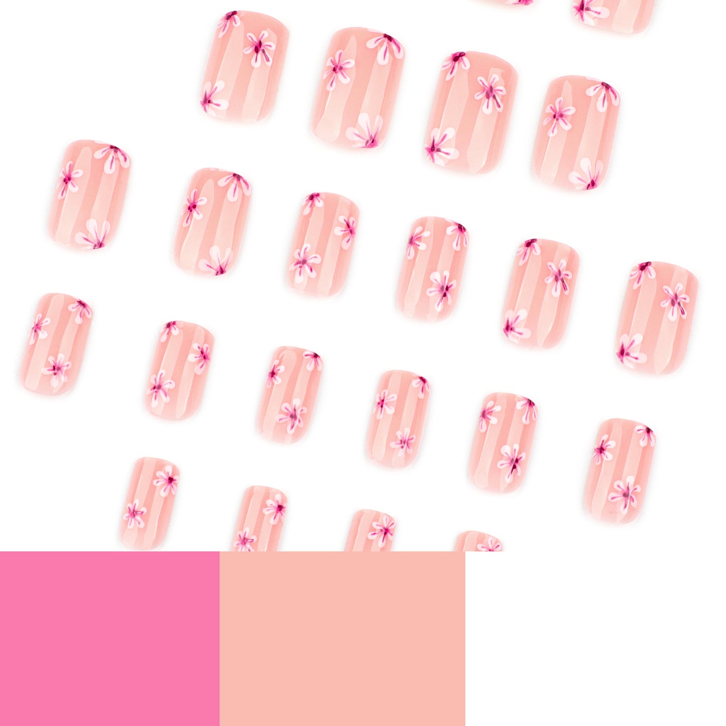 Pink Floral Nail Art