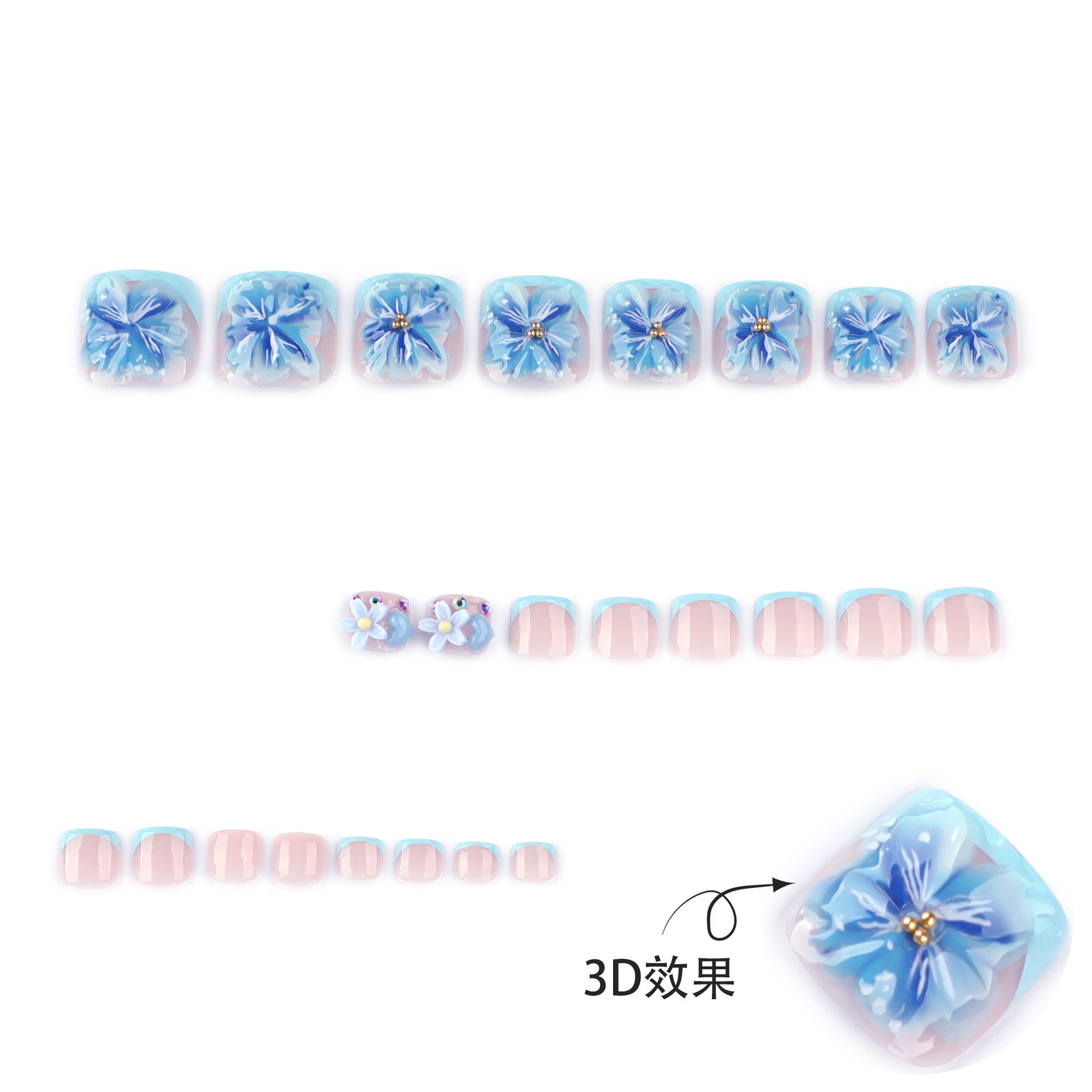 Floral 3D Nail Art