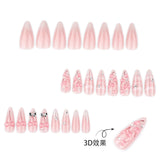 Pink Nail Art with 3D Cherry