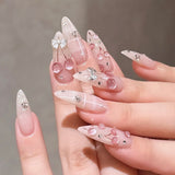 Pink Nail Art with 3D Cherry