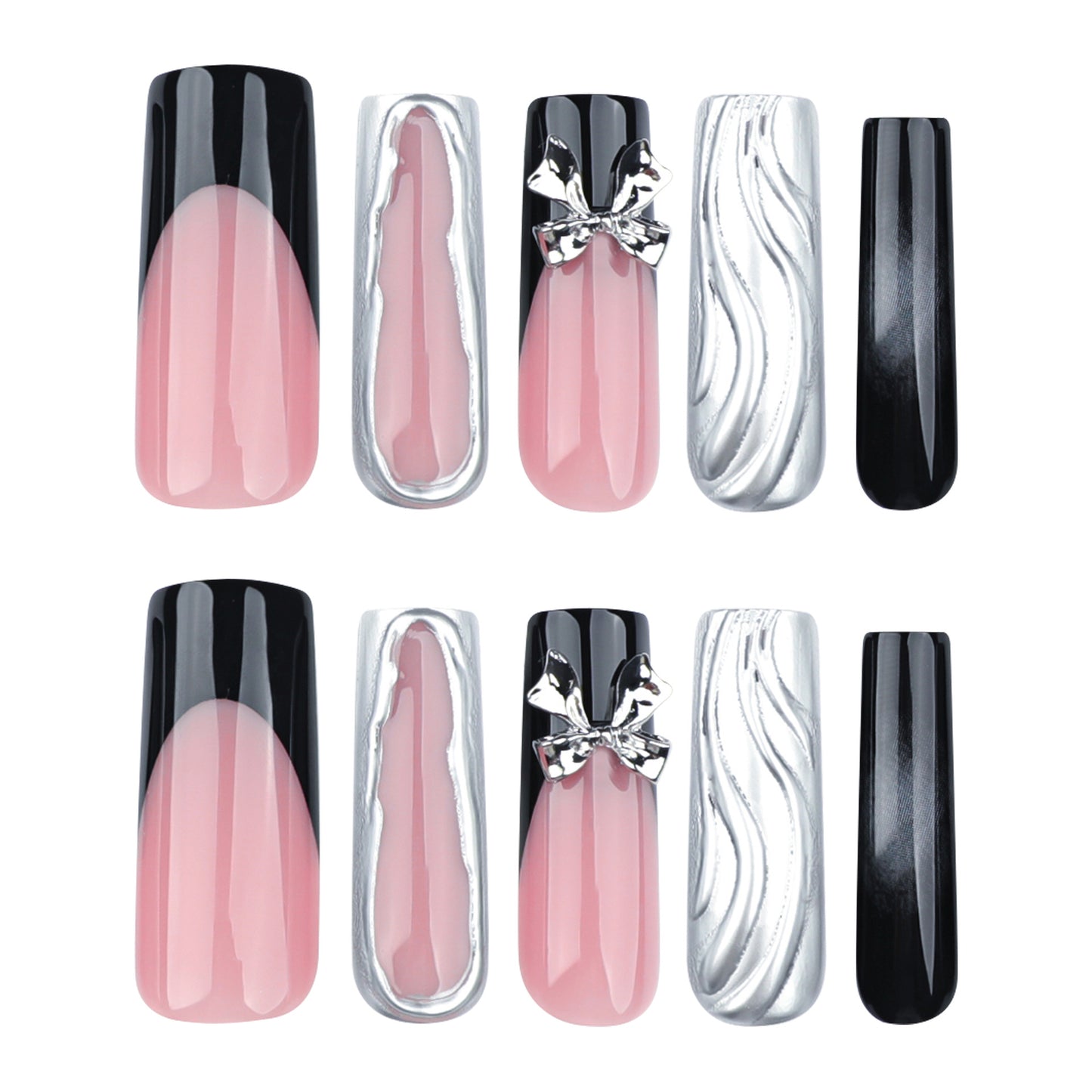 Futuristic Metallic Nail Art