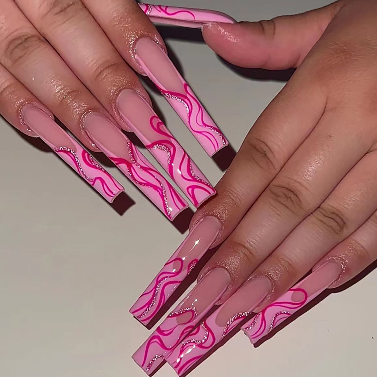 Marbled Acrylic Nail Set