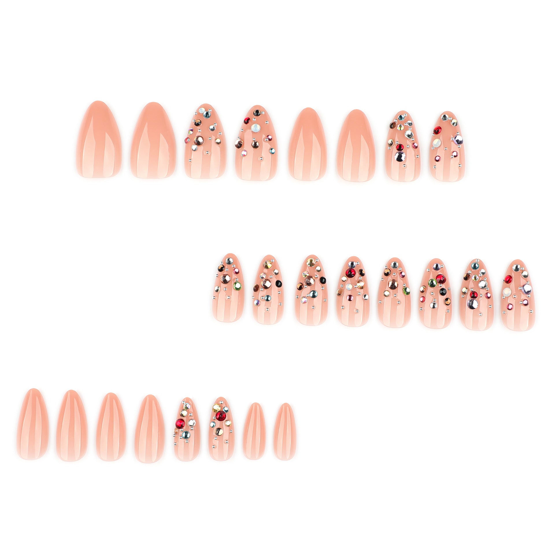 Colorful Rhinestone Nail Art