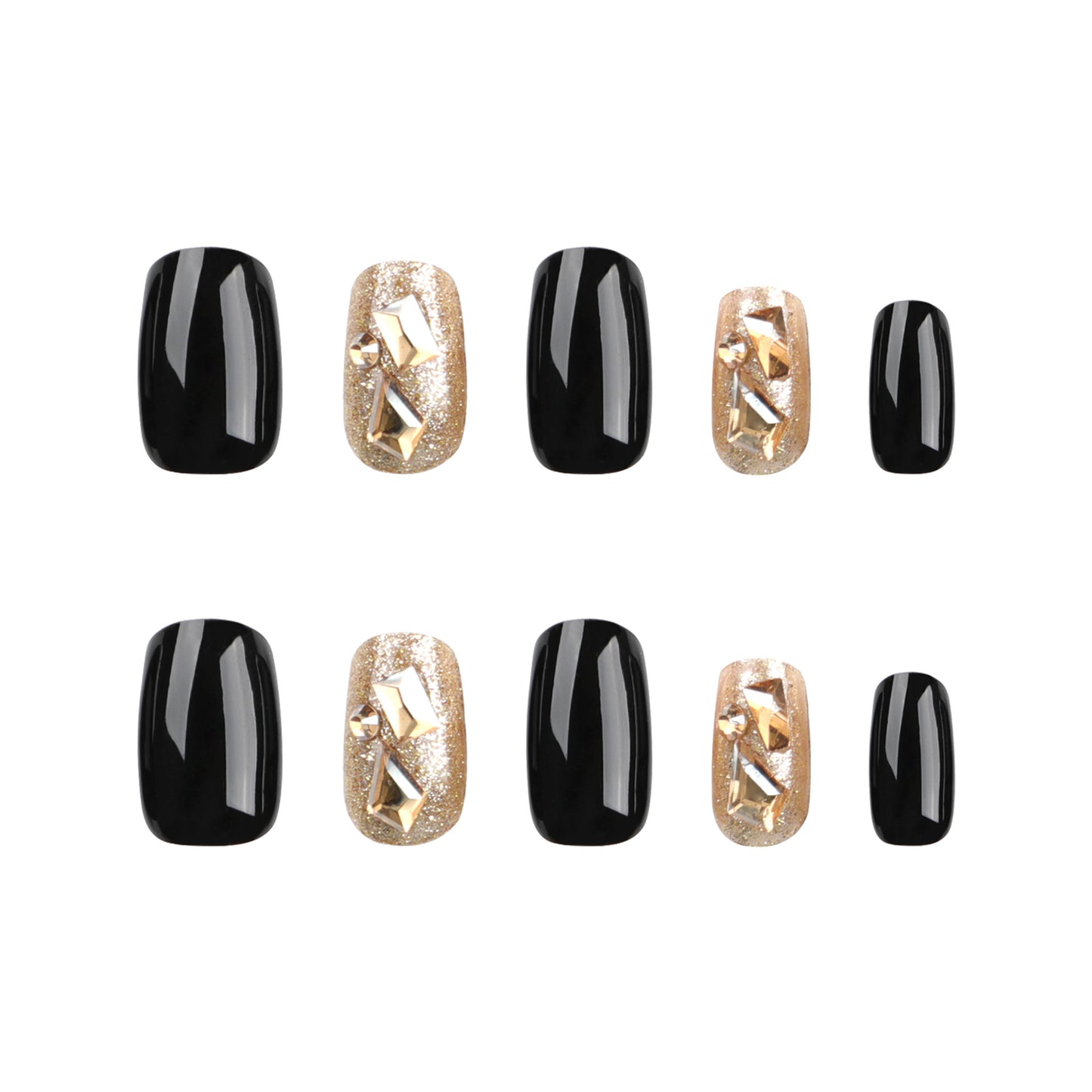 Elegant Black and Gold Nail Art