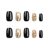Elegant Black and Gold Nail Art