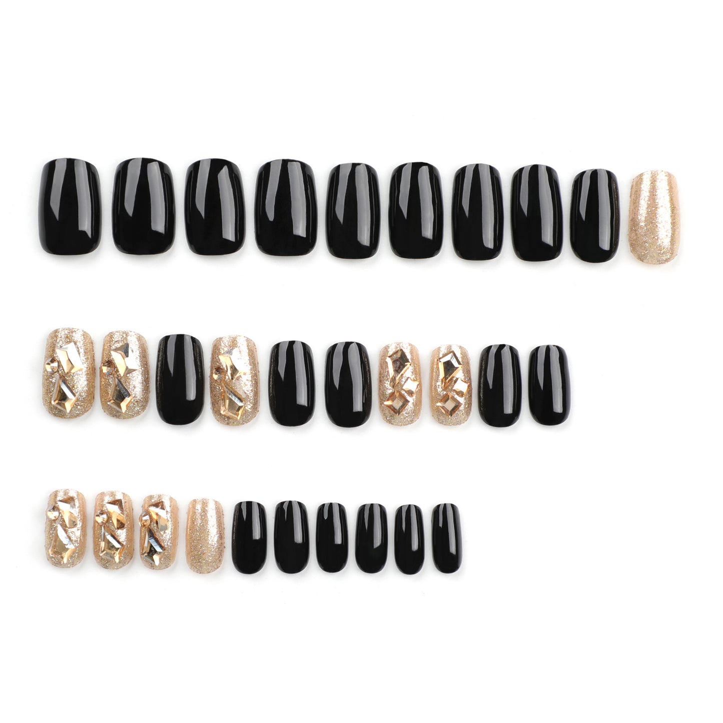 Elegant Black and Gold Nail Art