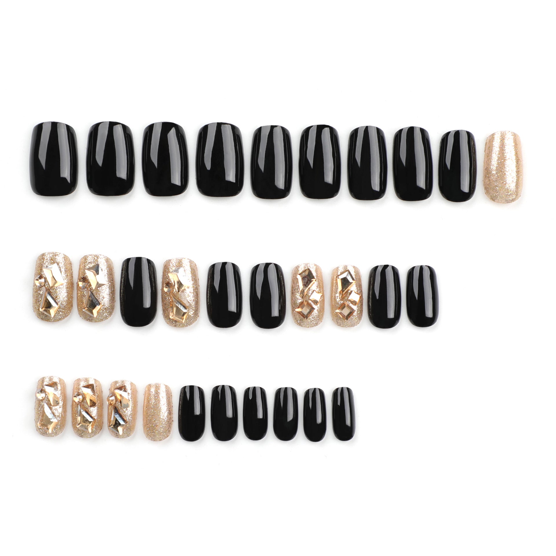 Elegant Black and Gold Nail Art