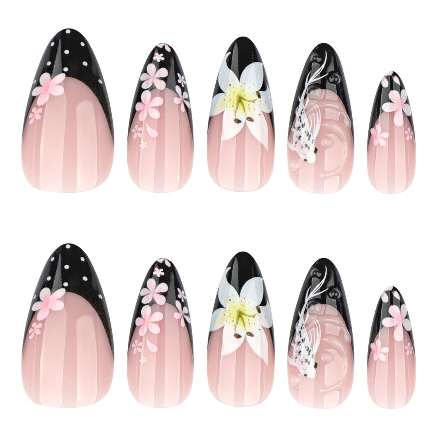 Floral Acrylic Nail Art