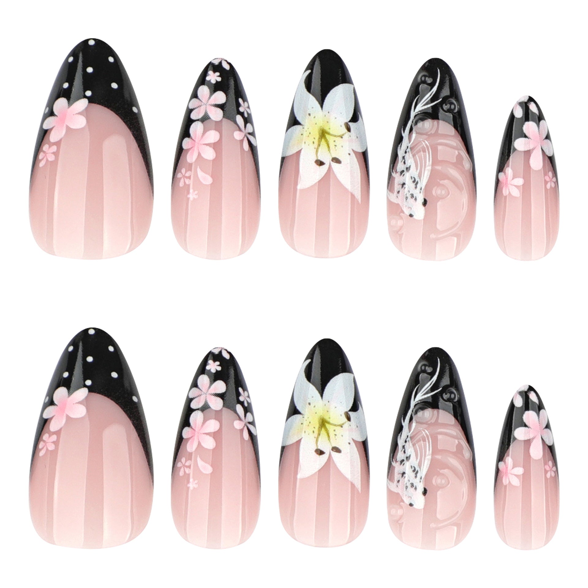 Floral Acrylic Nail Art