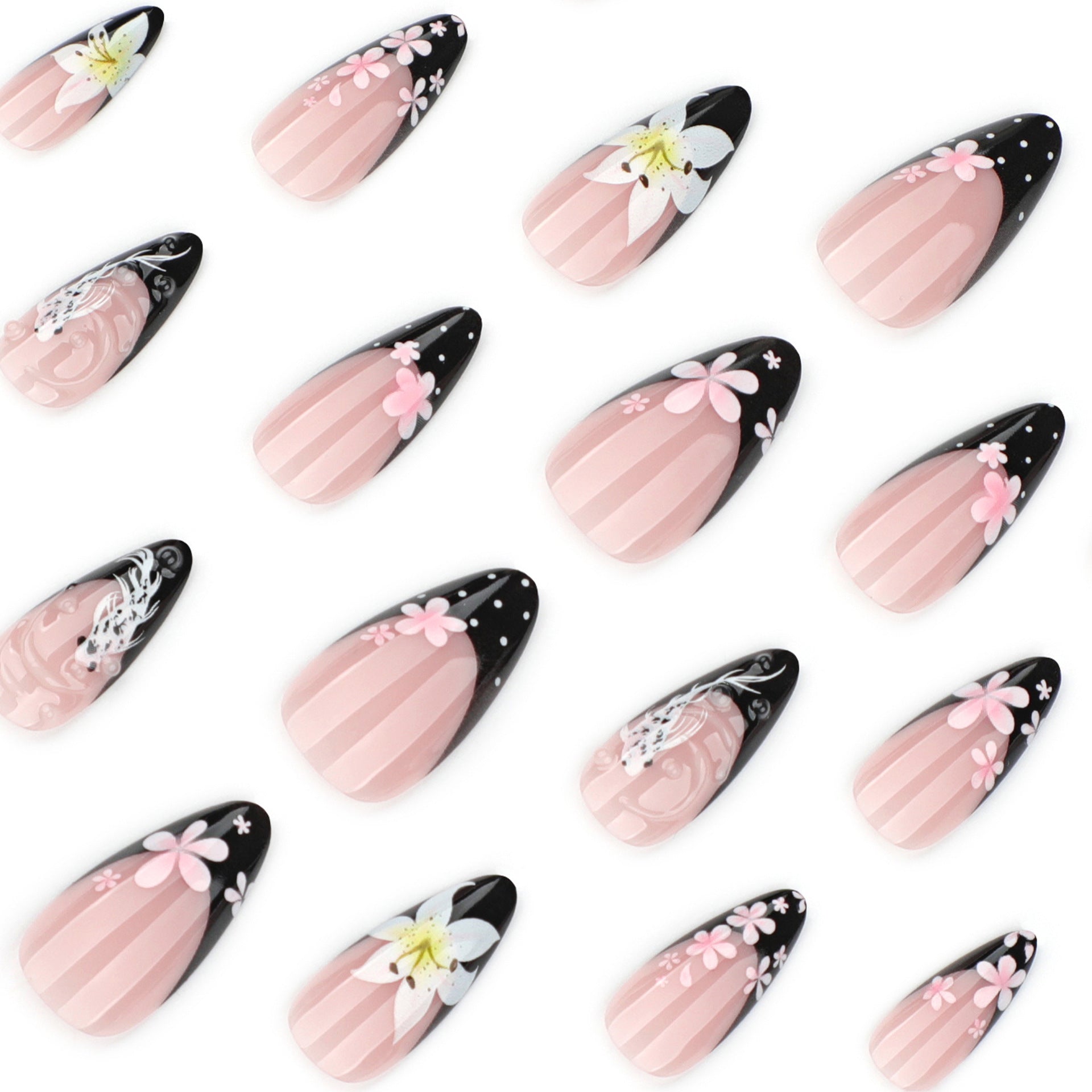 Floral Acrylic Nail Art