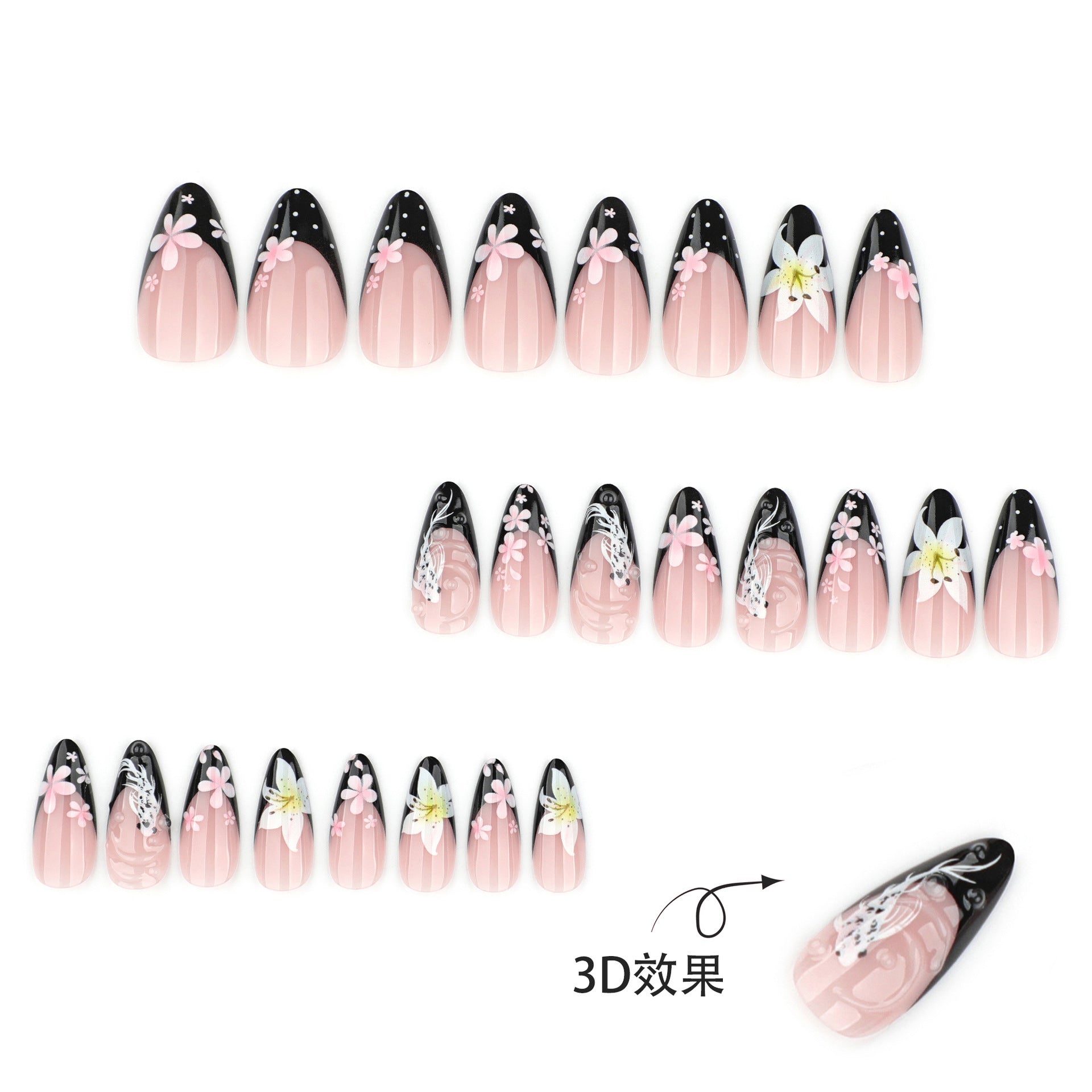Floral Acrylic Nail Art