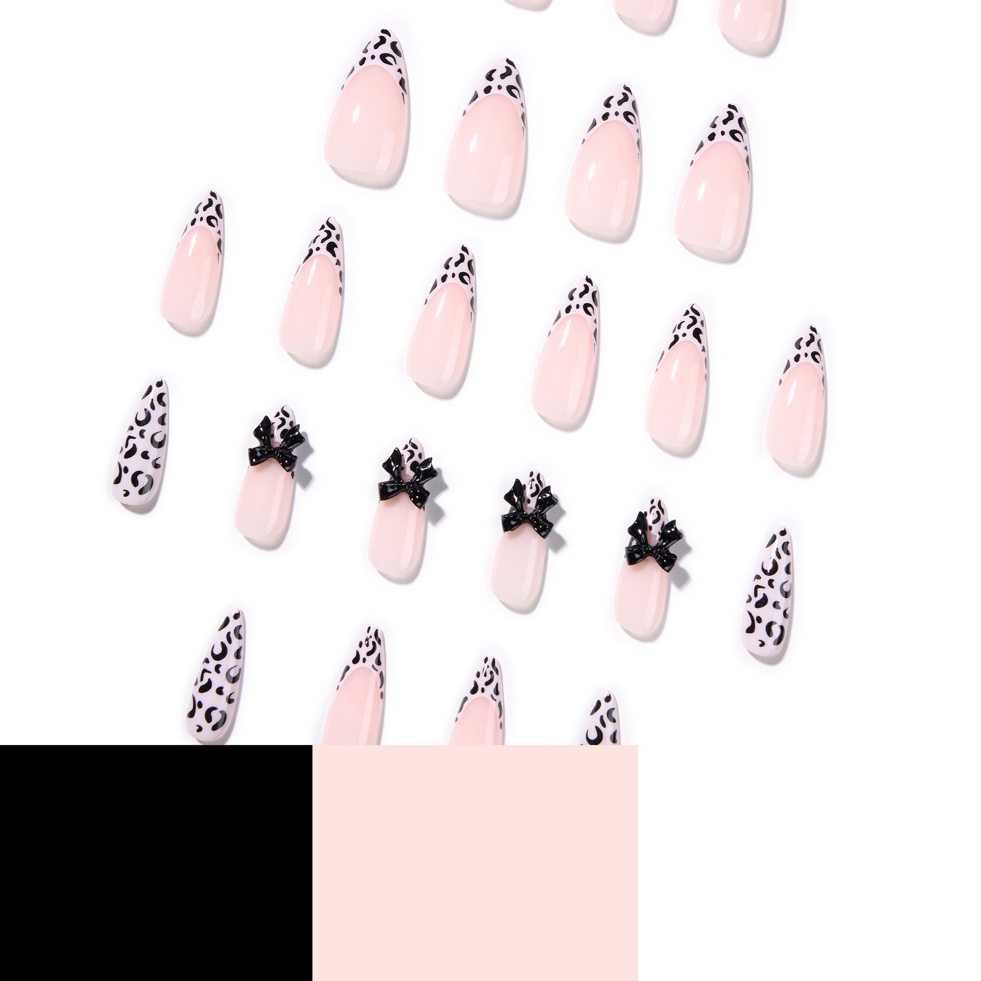 Leopard French Tip Press-On Nails Set