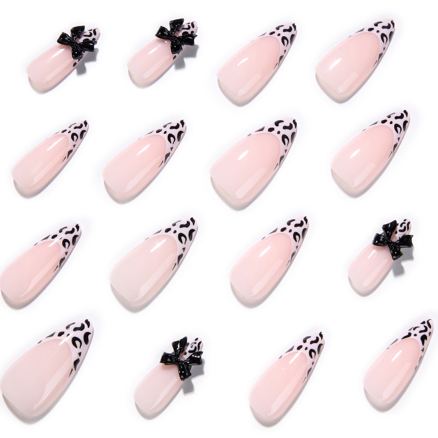 Leopard French Tip Press-On Nails Set