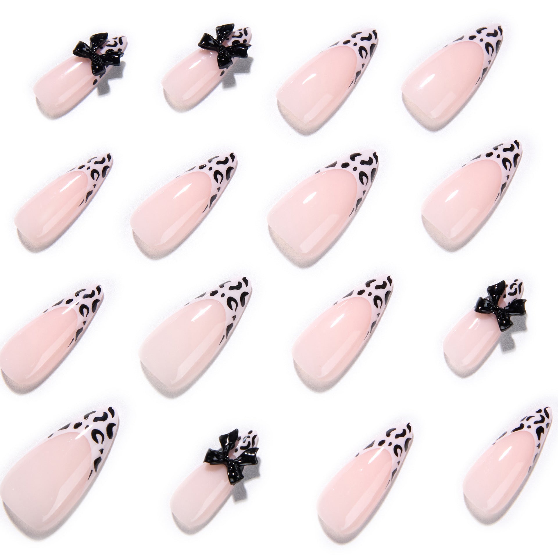 Leopard French Tip Press-On Nails Set