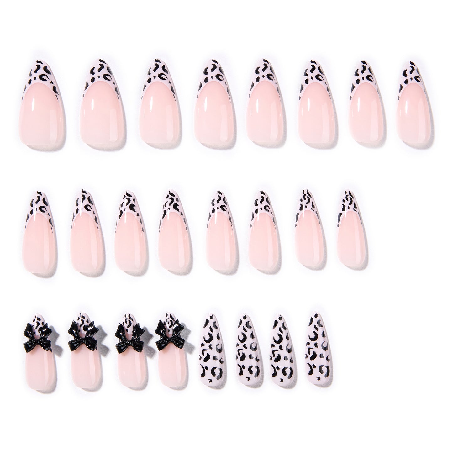 Leopard French Tip Press-On Nails Set