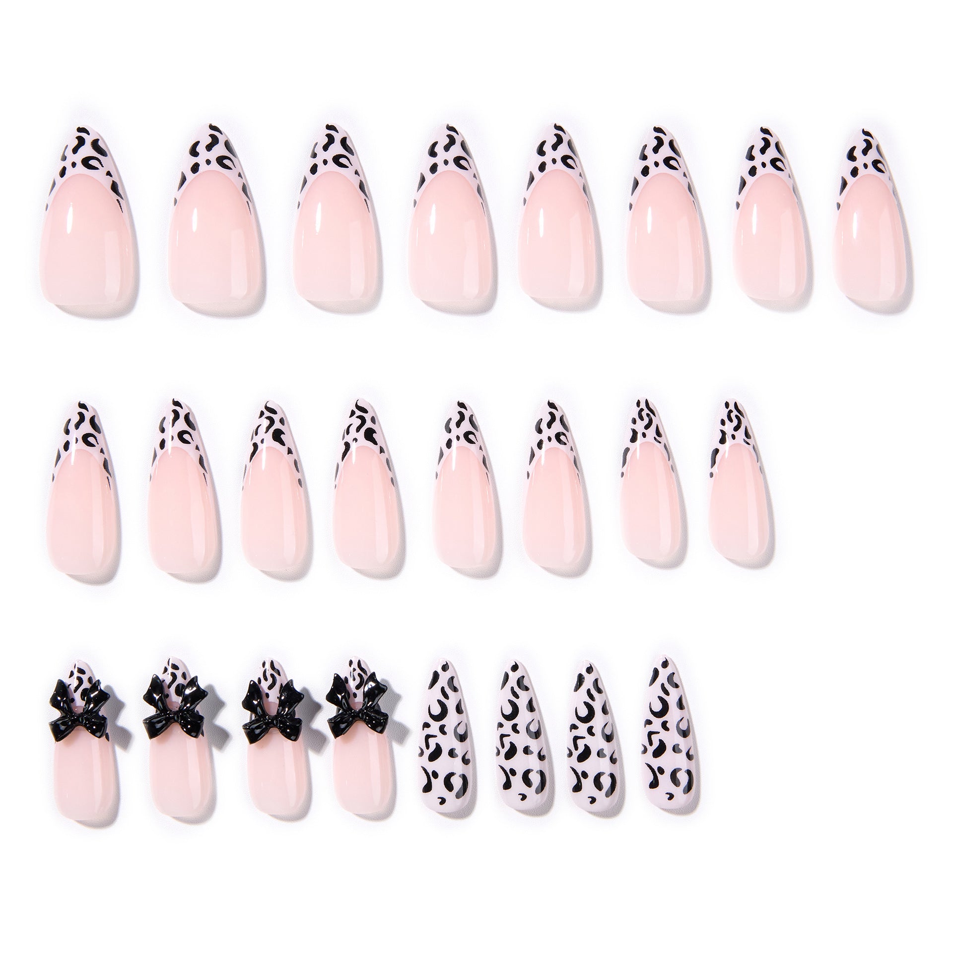 Leopard French Tip Press-On Nails Set