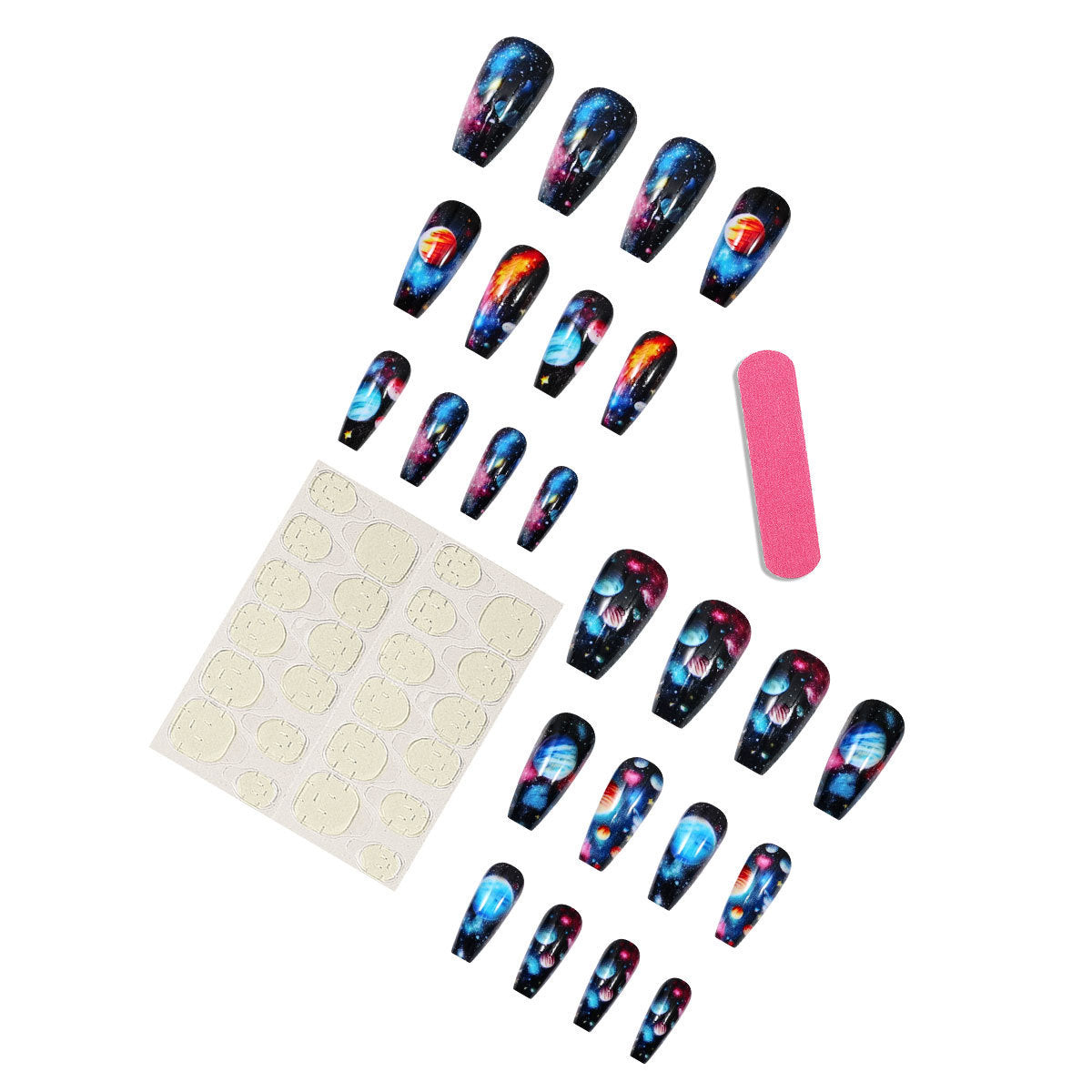 Galaxy Planet Press On Nail Art Set for Women