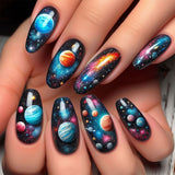 Galaxy Planet Press On Nail Art Set for Women