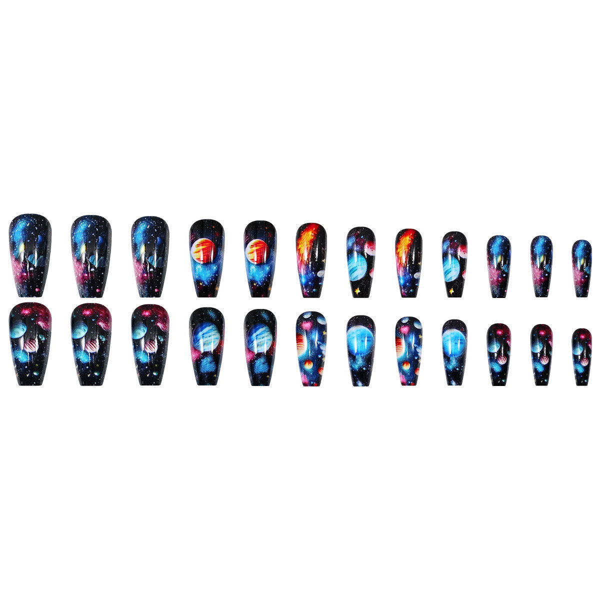 Galaxy Planet Press On Nail Art Set for Women
