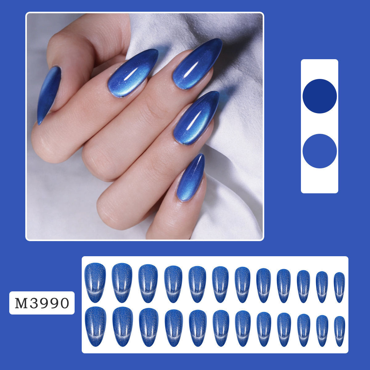 Royal Blue Glitter Press on Nails