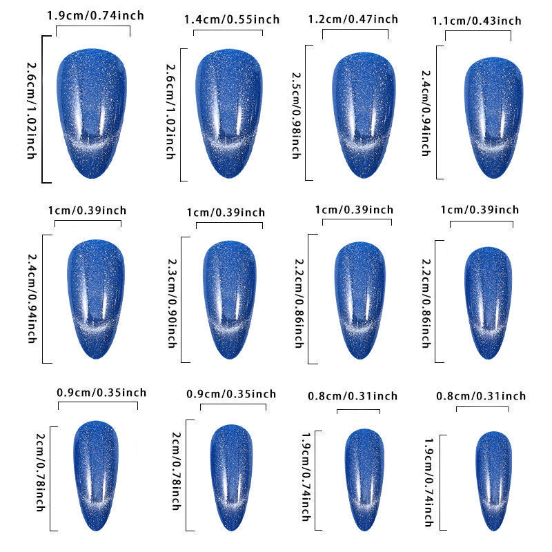 Royal Blue Glitter Press on Nails