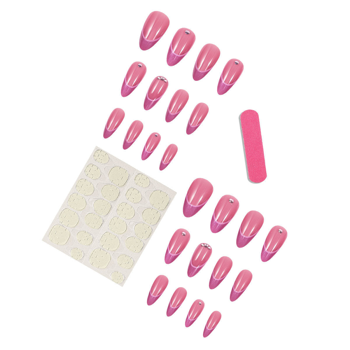 Luxury Rhinestone Accent Press-On Nails