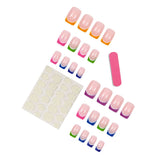 Colorful Gel French Tip Press-On Nail Set