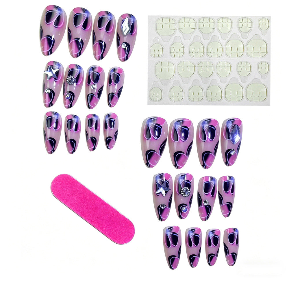3D Jewel-Embellished Butterfly Press-On Nails