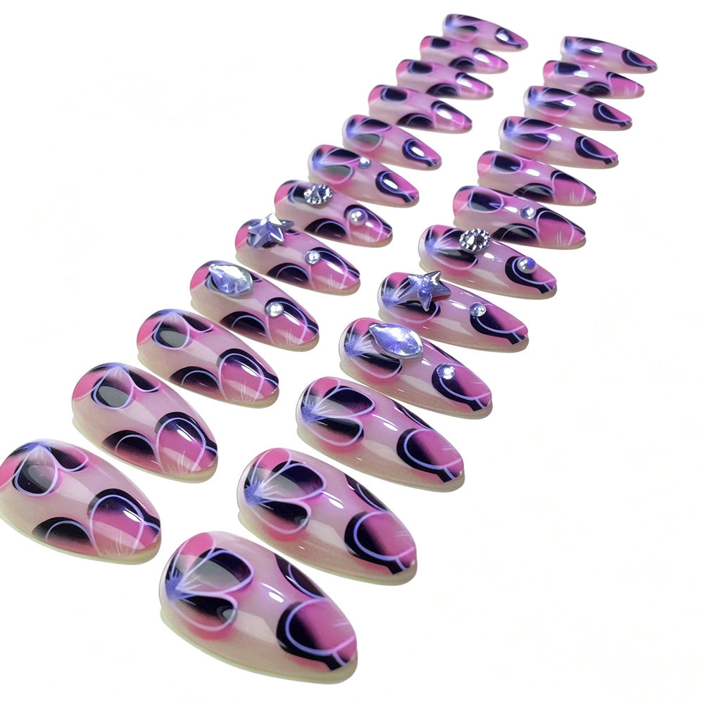 3D Jewel-Embellished Butterfly Press-On Nails