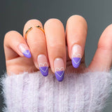 Lavender Heart French Tip Press-On Nails