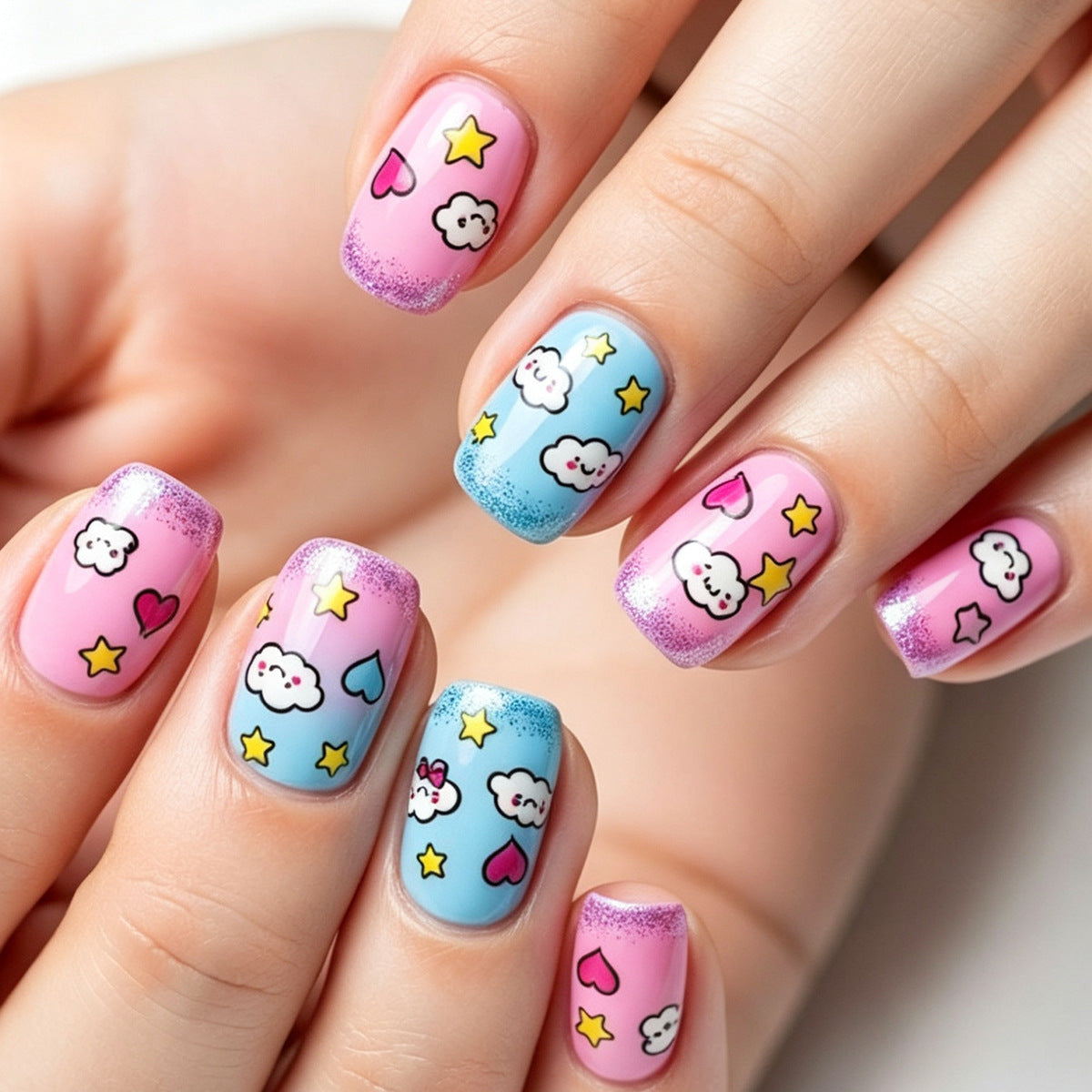 Cute Cartoon Press-On Nail Set