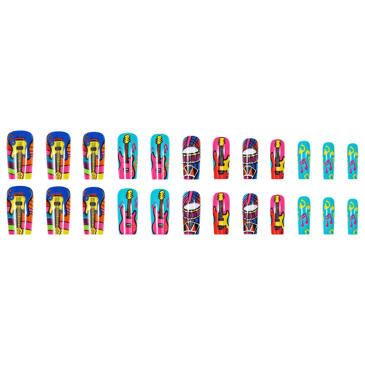 Colorful Music Art Press-On Nails