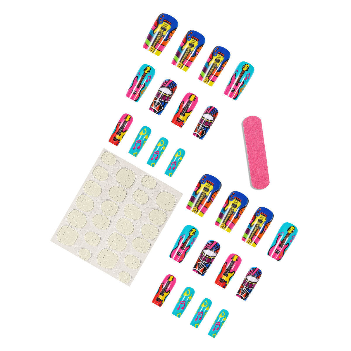 Colorful Music Art Press-On Nails