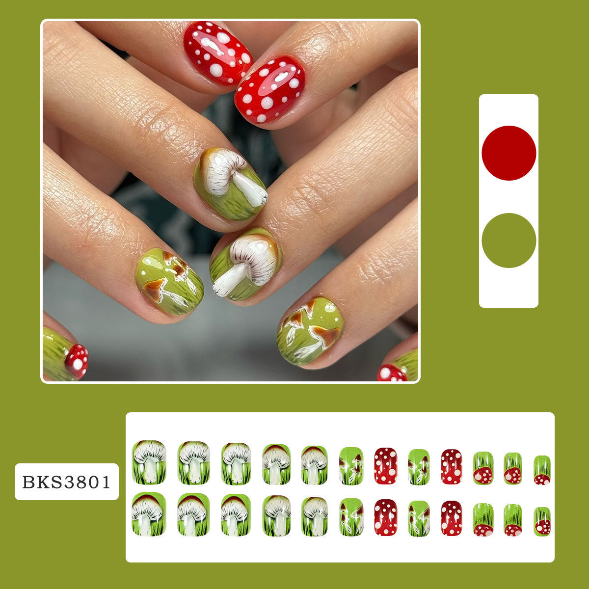 3D Mushroom Nail Art Stickers