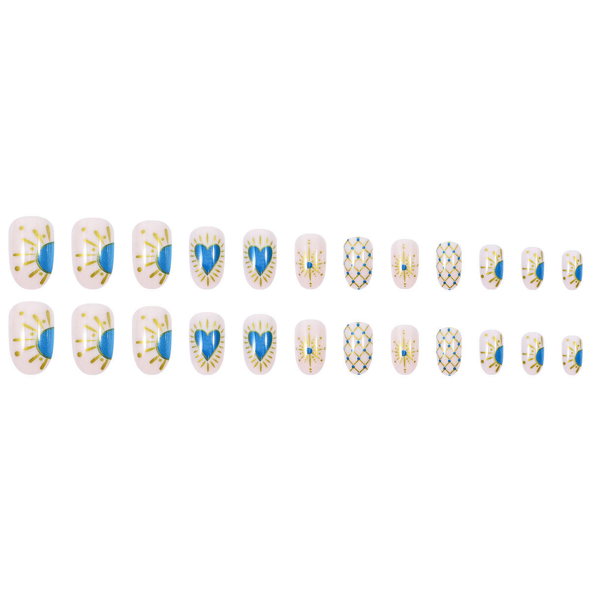 Blue Heart Celestial Nail Sticker Set