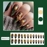 Emerald Gold Celestial Press On Nails