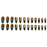 Emerald Gold Celestial Press On Nails