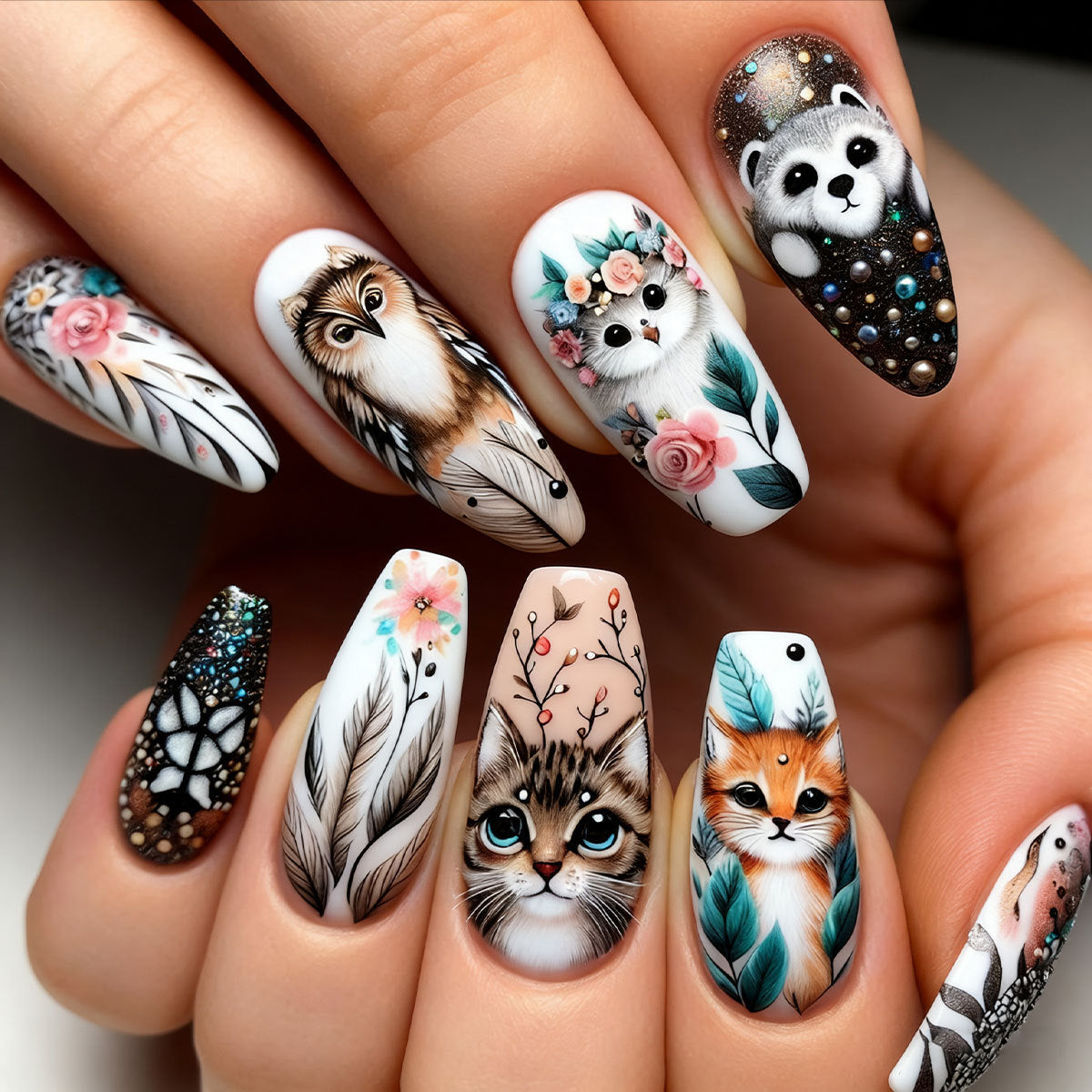 Forest Animal Coffin Press On Nails