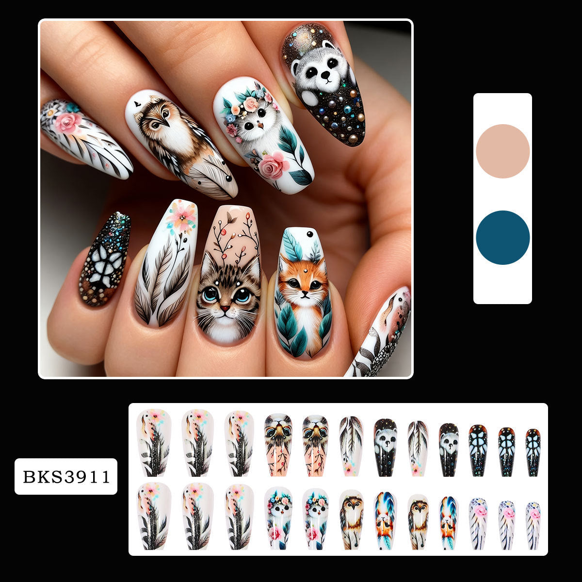 Forest Animal Coffin Press On Nails