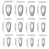 Chrome Silver Mirror Almond Press On Nails Set