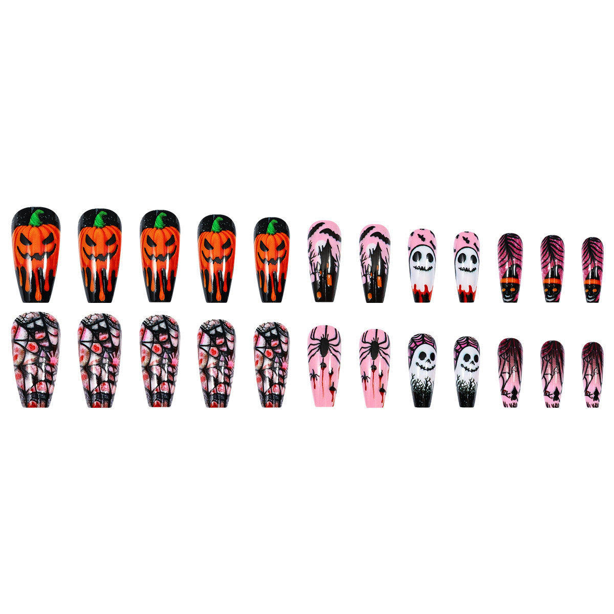 Halloween Spooky Coffin Press-On Nails Design Set