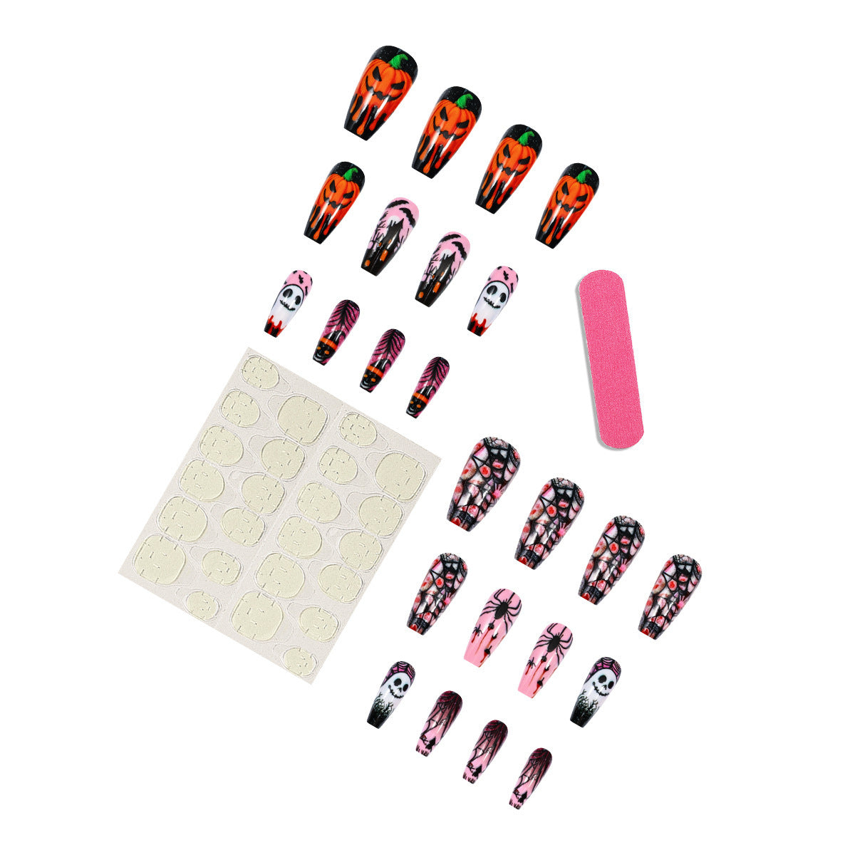 Halloween Spooky Coffin Press-On Nails Design Set