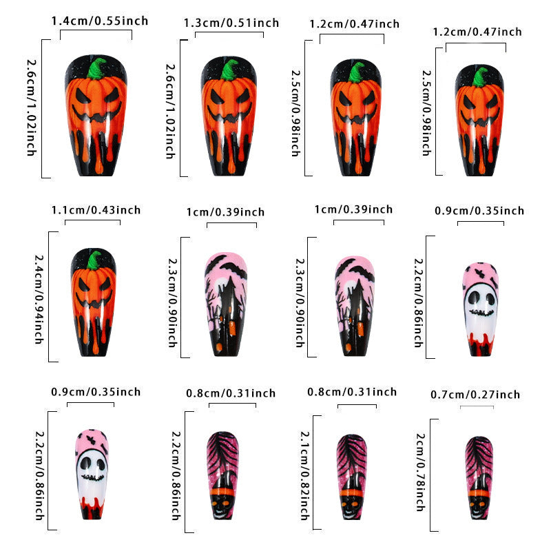 Halloween Spooky Coffin Press-On Nails Design Set
