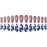 Patriotic USA Flag Almond Press-On Nails