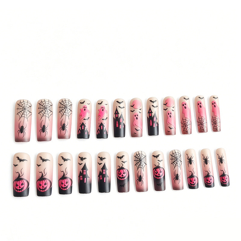 Halloween Ghost & Pumpkin Coffin Press-On Nails
