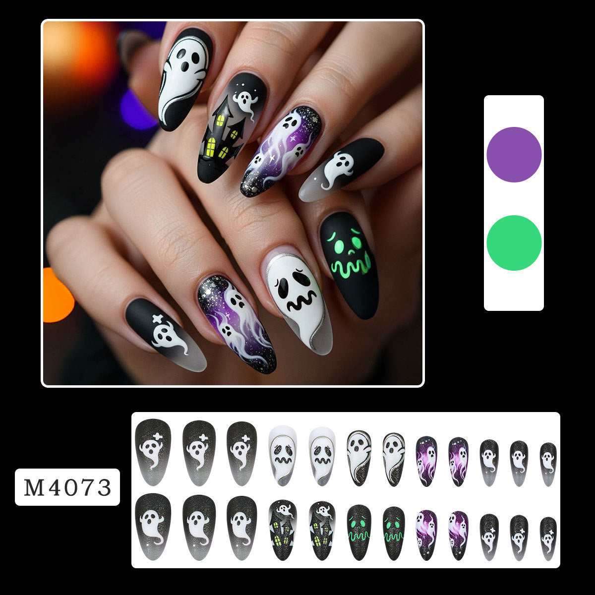 Halloween Ghost Press On Nails Set