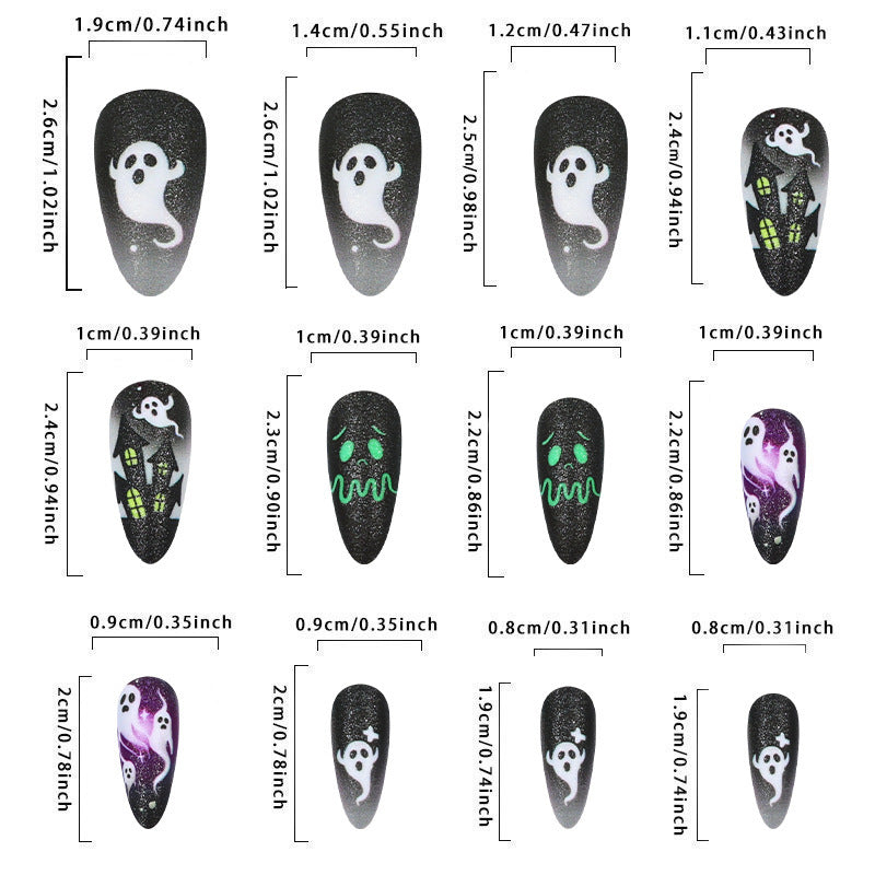 Halloween Ghost Press On Nails Set