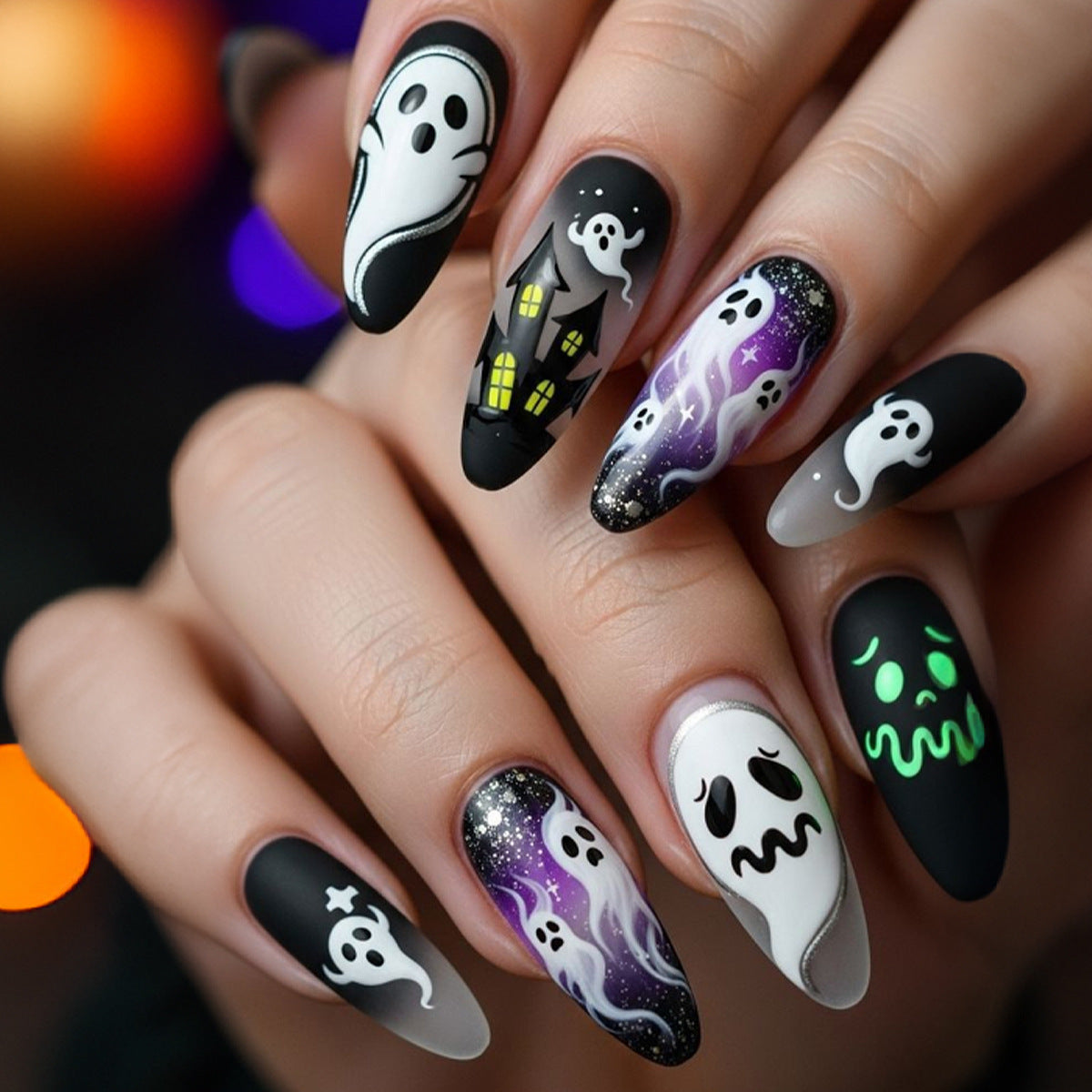 Halloween Ghost Press On Nails Set